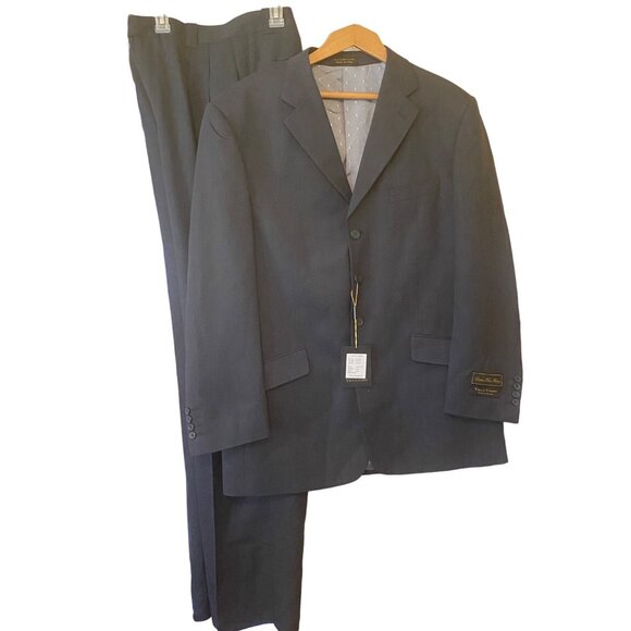 NWT Men's Vicci Uomo Navy 2 Piece Suit Set Coat 42 Pants 35